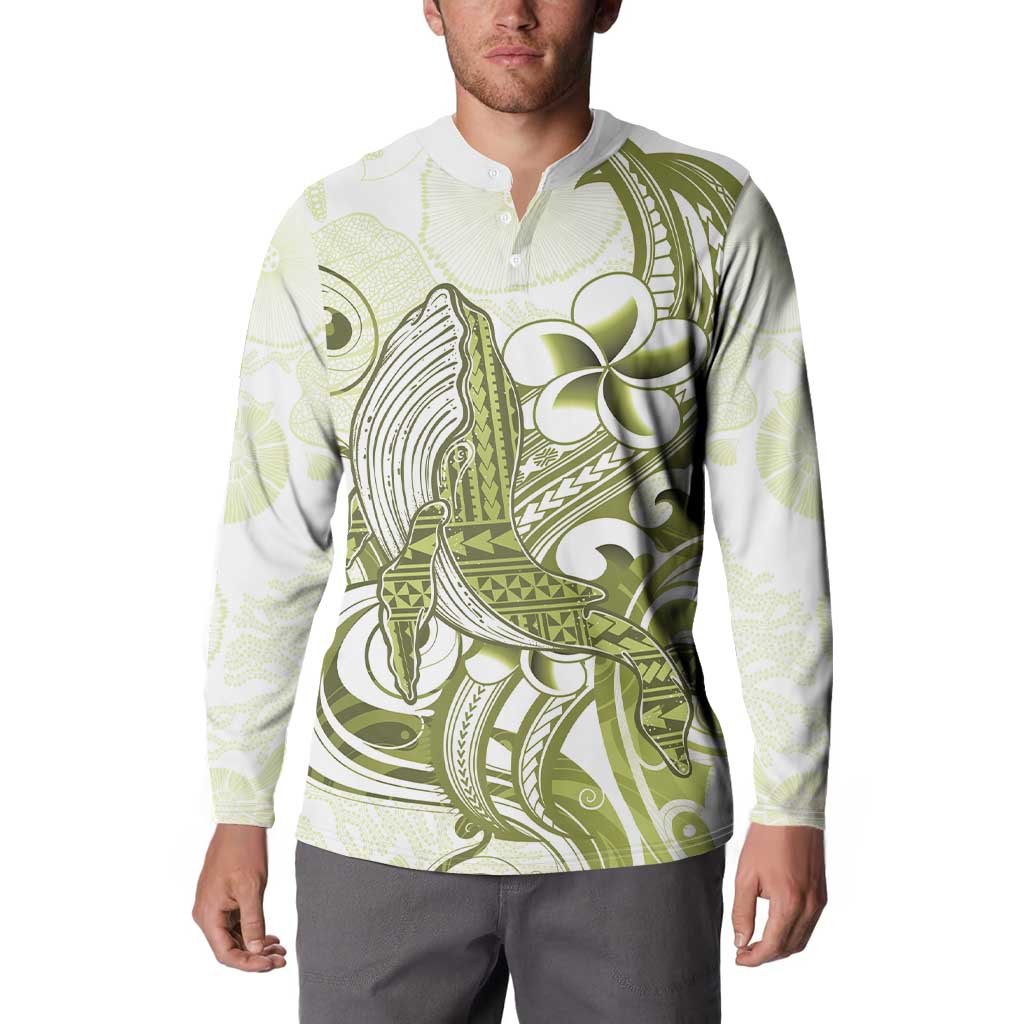Lime Green Hawaii Button Sweatshirt Humpback Whale Tattoo Polynesian Tribal Ocean Vibes