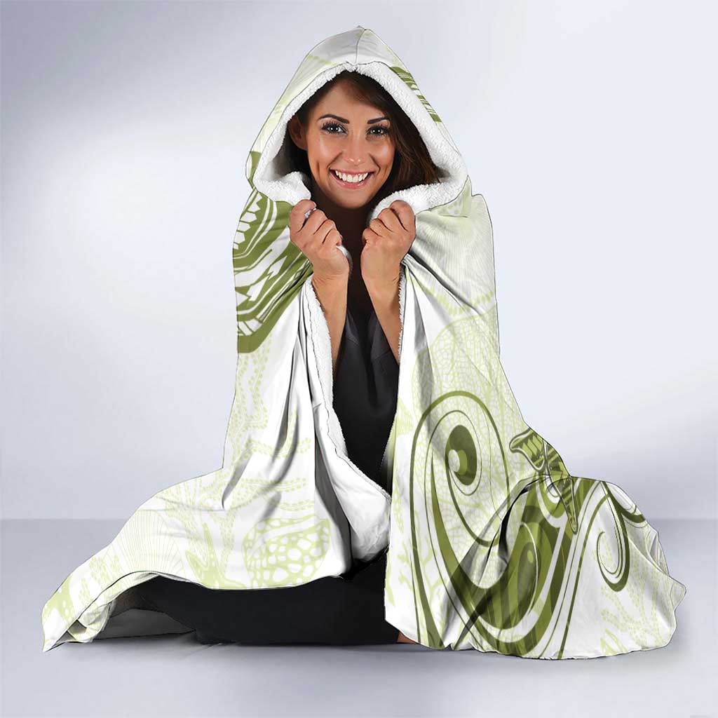 Lime Green Hawaii Hooded Blanket Humpback Whale Tattoo Polynesian Tribal Ocean Vibes