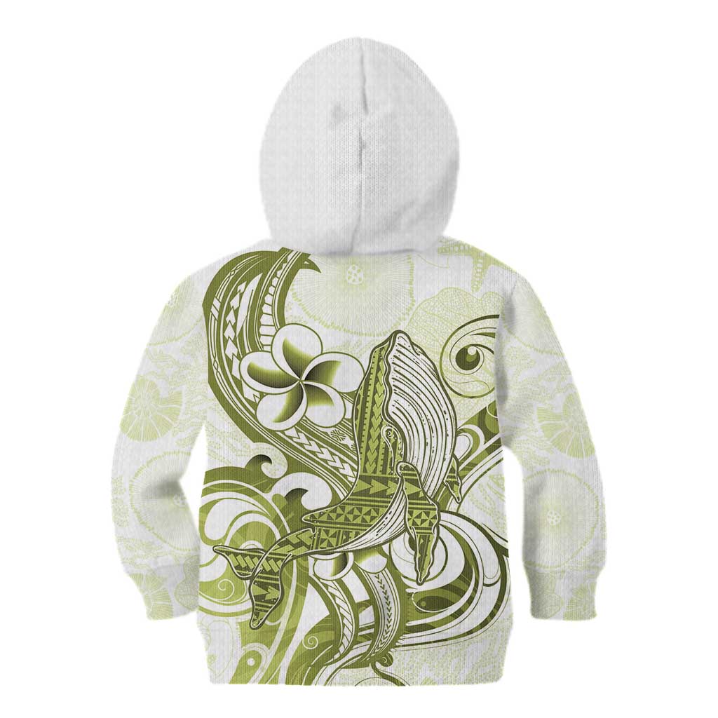 Lime Green Hawaii Kid Hoodie Humpback Whale Tattoo Polynesian Tribal Ocean Vibes