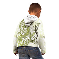 Lime Green Hawaii Kid Hoodie Humpback Whale Tattoo Polynesian Tribal Ocean Vibes