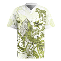 Lime Green Hawaii Rugby Jersey Humpback Whale Tattoo Polynesian Tribal Ocean Vibes