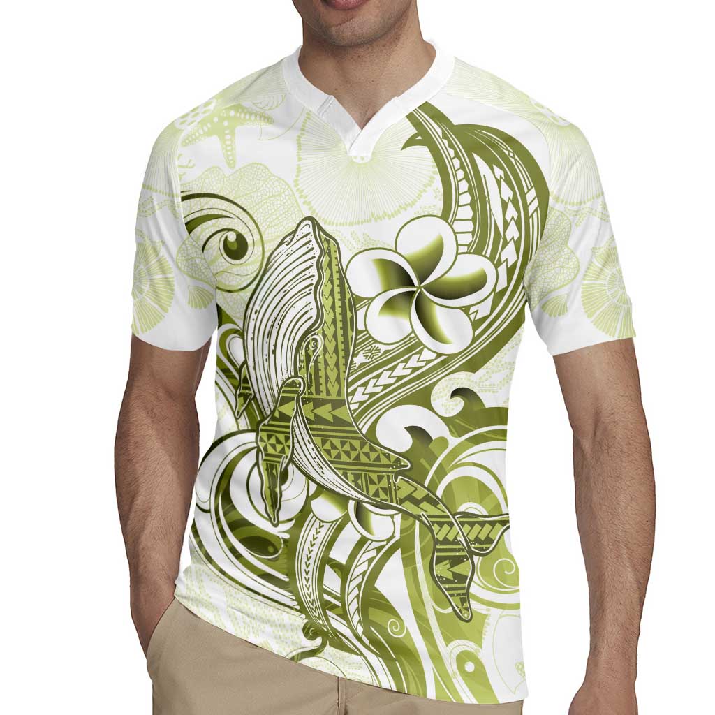 Lime Green Hawaii Rugby Jersey Humpback Whale Tattoo Polynesian Tribal Ocean Vibes