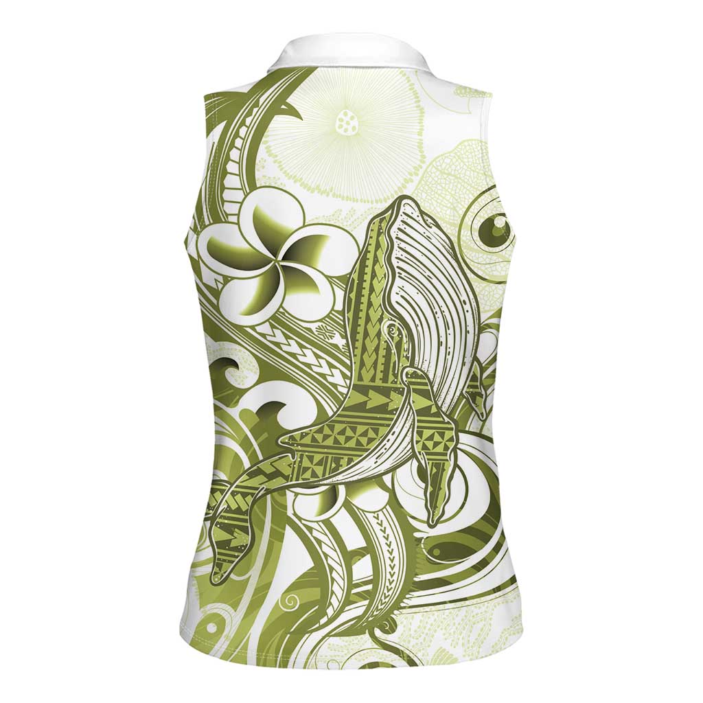 Lime Green Hawaii Women Sleeveless Polo Shirt Humpback Whale Tattoo Polynesian Tribal Ocean Vibes LT14 - Polynesian Pride