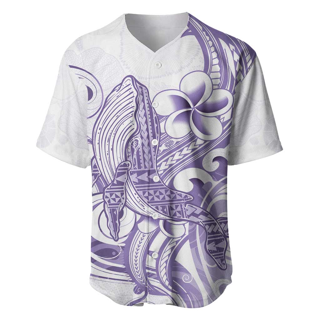 Purple Hawaii Baseball Jersey Humpback Whale Tattoo Polynesian Tribal Ocean Vibes LT14 Purple - Polynesian Pride