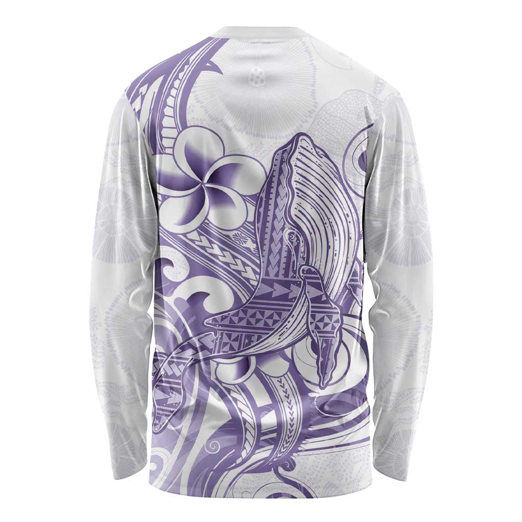 Purple Hawaii Long Sleeve Shirt Humpback Whale Tattoo Polynesian Tribal Ocean Vibes