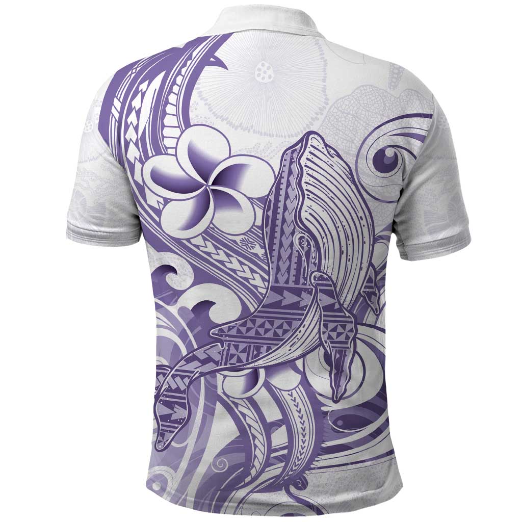 Purple Hawaii Polo Shirt Humpback Whale Tattoo Polynesian Tribal Ocean Vibes