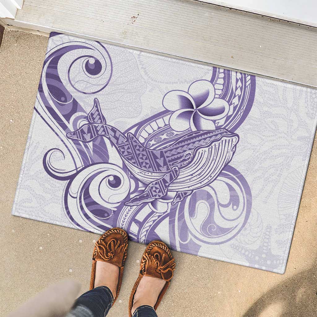 Purple Hawaii Rubber Doormat Humpback Whale Tattoo Polynesian Tribal Ocean Vibes