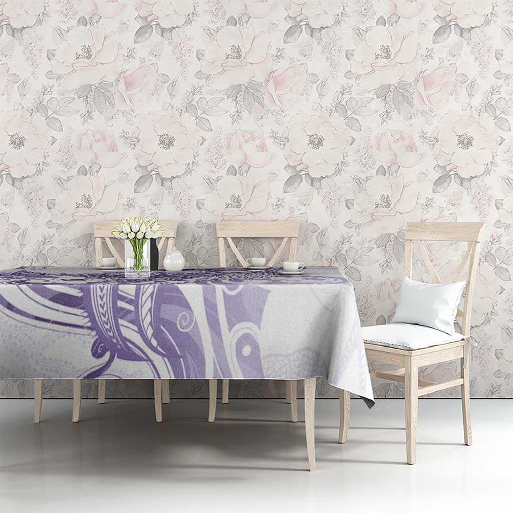 Purple Hawaii Tablecloth Humpback Whale Tattoo Polynesian Tribal Ocean Vibes
