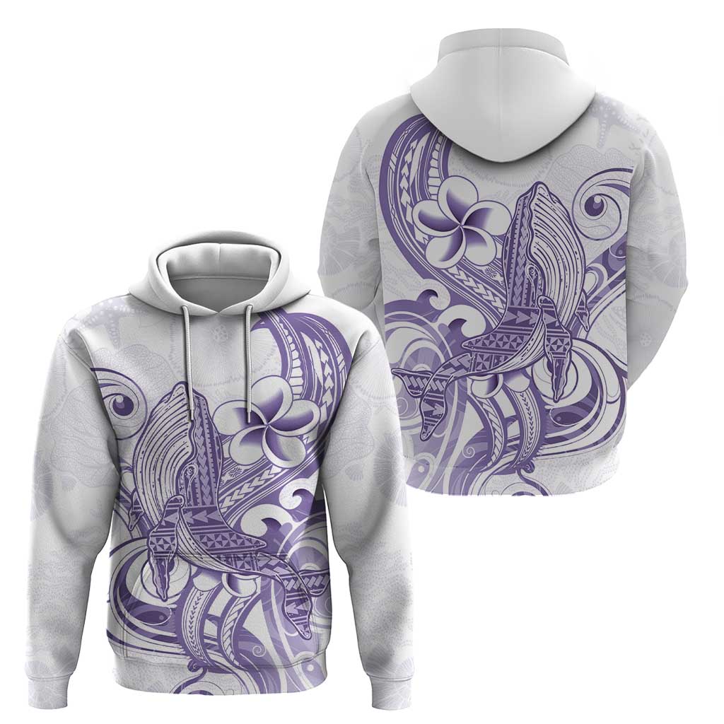 Purple Hawaii Zip Hoodie Humpback Whale Tattoo Polynesian Tribal Ocean Vibes