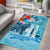 Personalised Hawaii Area Rug Humpback Whale Tattoo With Tropical Flowers