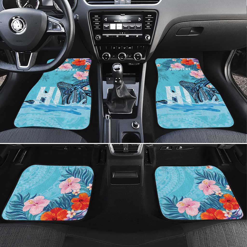 Personalised Hawaii Car Mats Humpback Whale Tattoo With Tropical Flowers