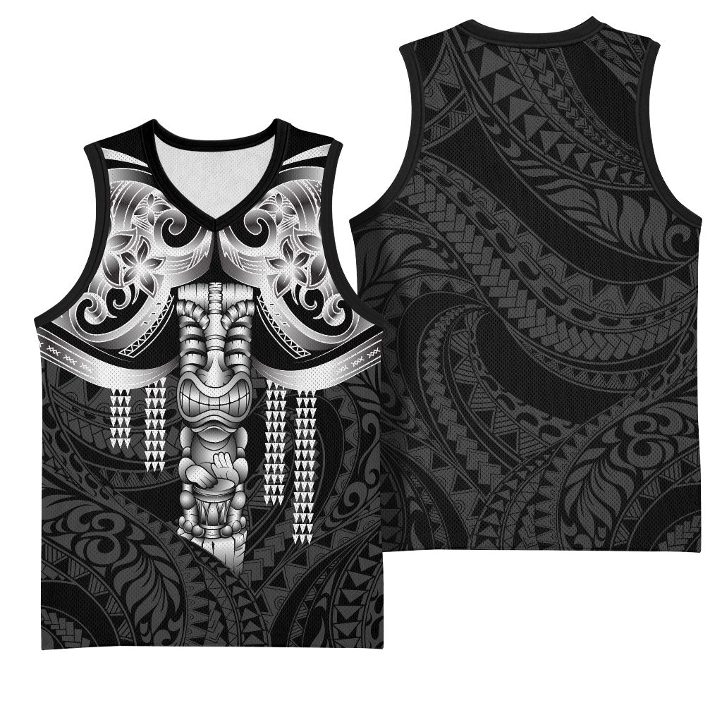 Tiki Drum Hawaii Basketball Jersey Hawaiian Kakau Tattoo Style