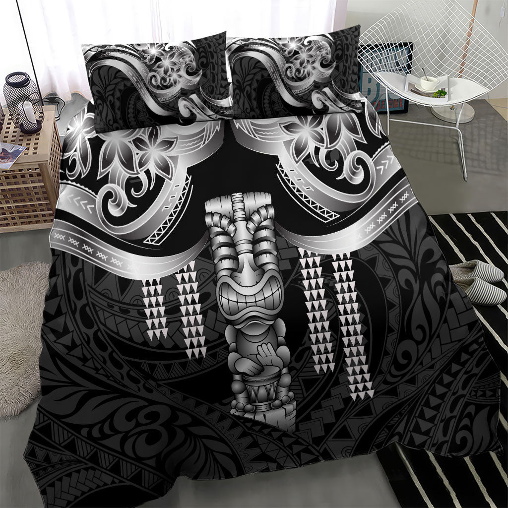 Tiki Drum Hawaii Bedding Set Hawaiian Kakau Tattoo Style