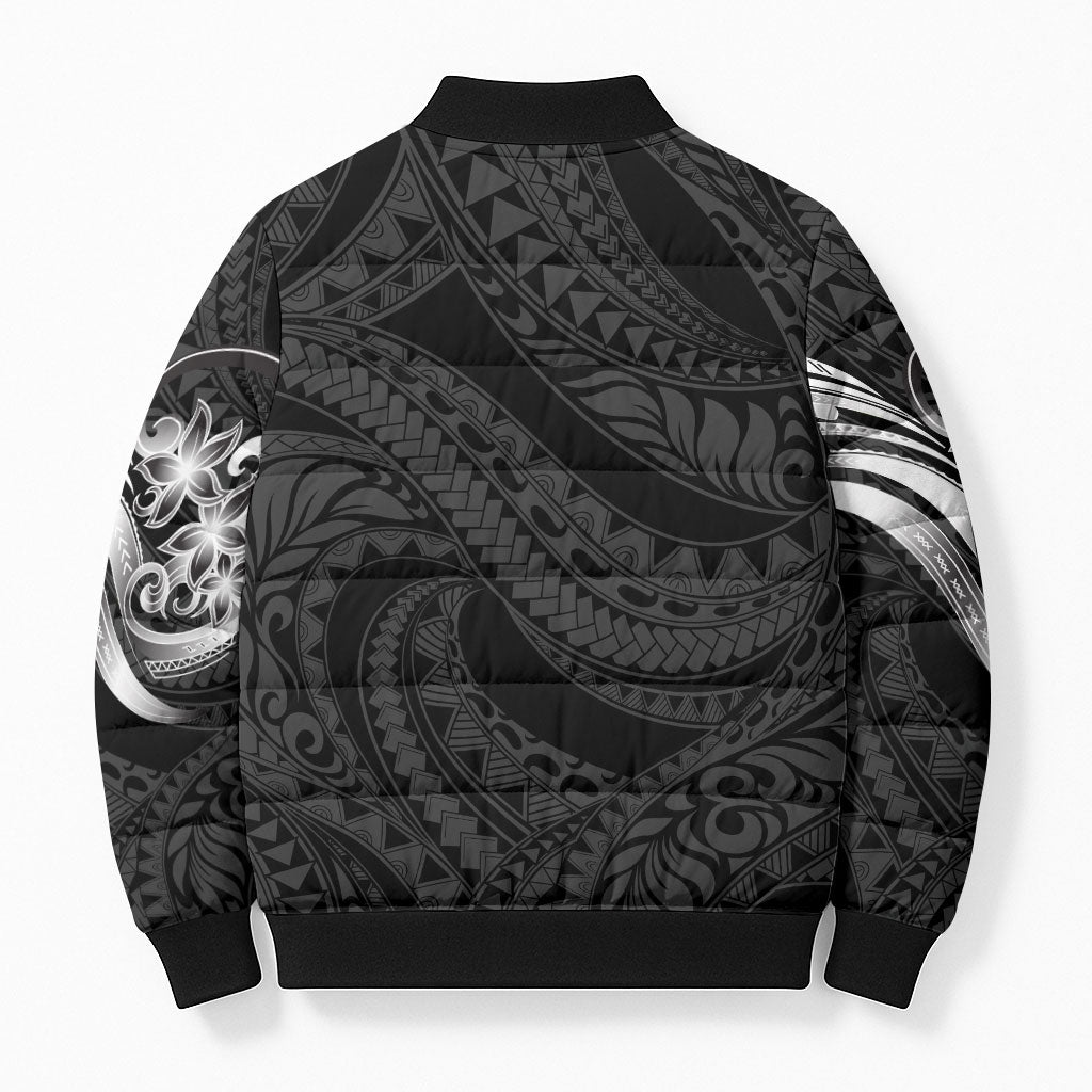 Tiki Drum Hawaii Bomber Puffer Jacket Hawaiian Kakau Tattoo Style
