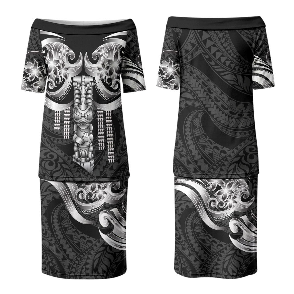 Tiki Drum Hawaii Family Matching Puletasi and Hawaiian Shirt Hawaiian Kakau Tattoo Style