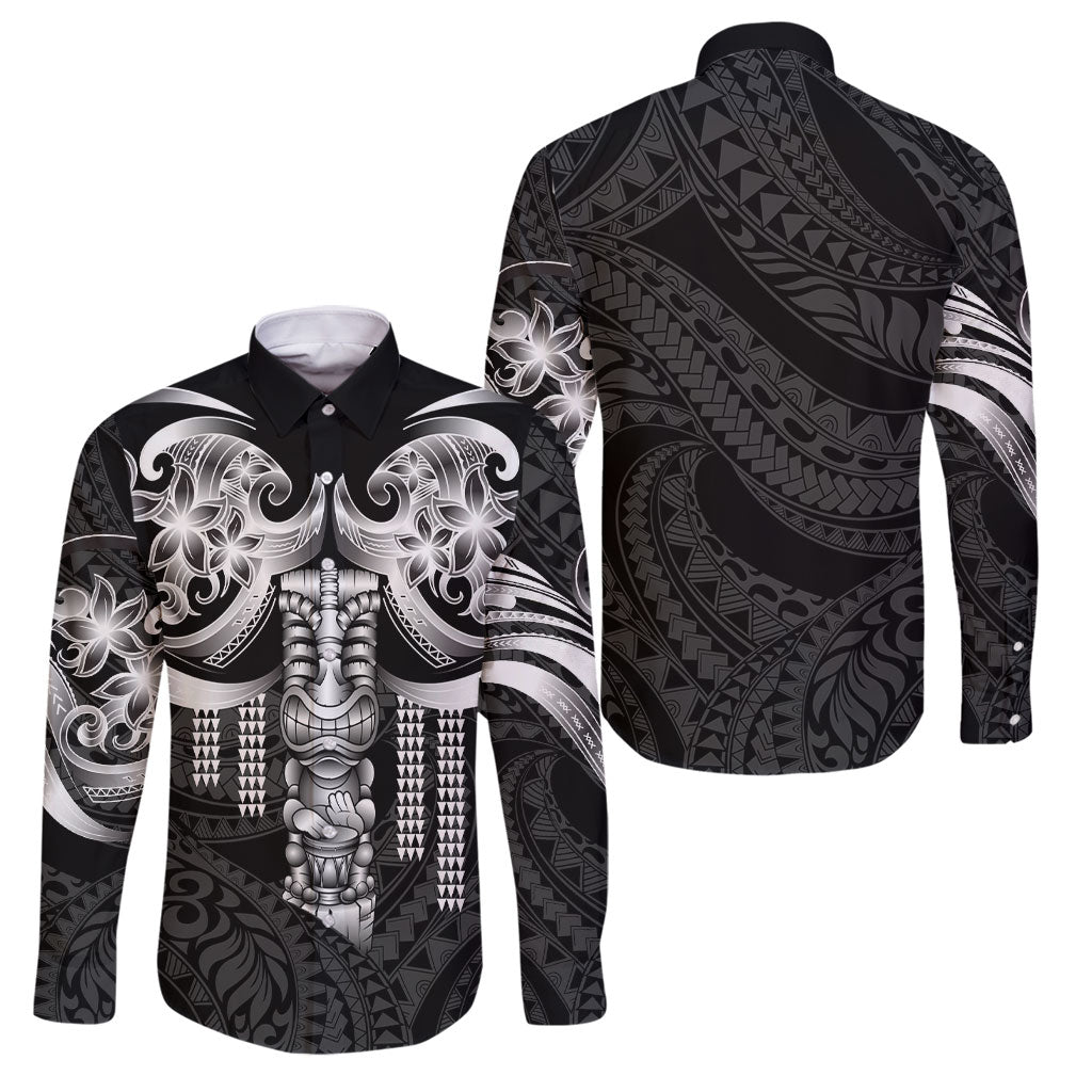 Tiki Drum Hawaii Family Matching Puletasi and Hawaiian Shirt Hawaiian Kakau Tattoo Style