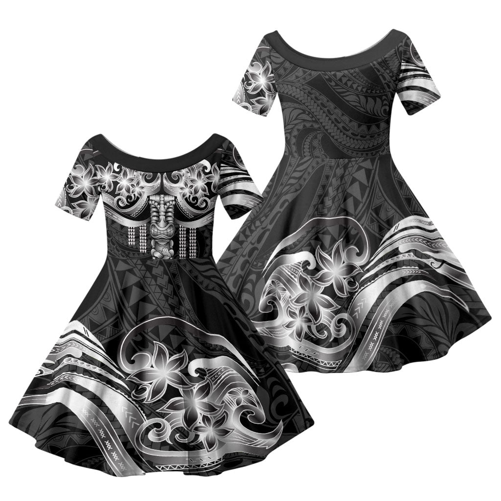 Tiki Drum Hawaii Family Matching Puletasi and Hawaiian Shirt Hawaiian Kakau Tattoo Style