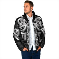 Tiki Drum Hawaii Padded Jacket Hawaiian Kakau Tattoo Style