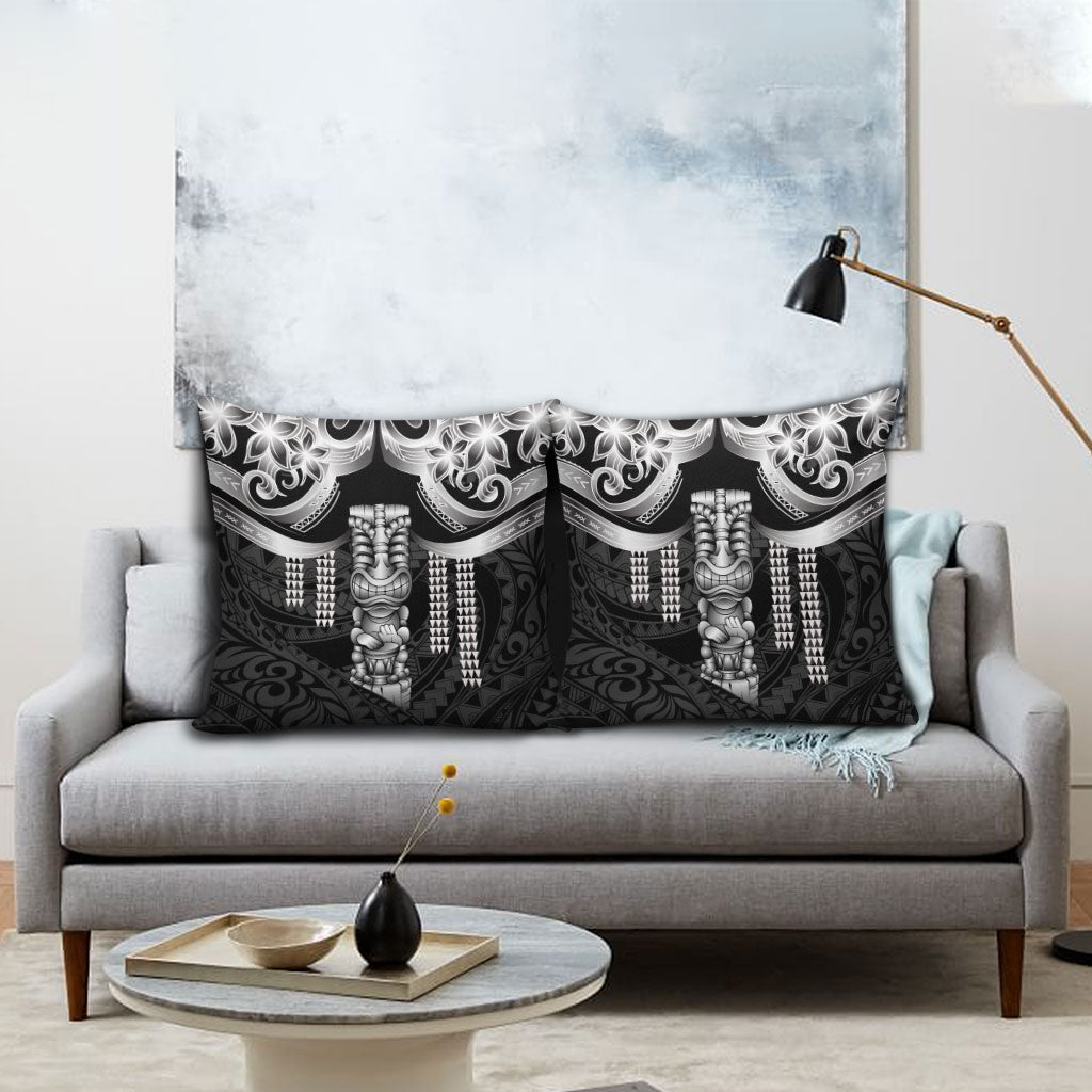 Tiki Drum Hawaii Pillow Cover Hawaiian Kakau Tattoo Style