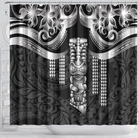 Tiki Drum Hawaii Shower Curtain Hawaiian Kakau Tattoo Style