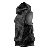 Tiki Drum Hawaii Sleeveless Hoodie Hawaiian Kakau Tattoo Style