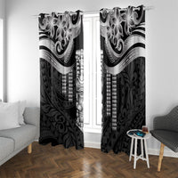 Tiki Drum Hawaii Window Curtain Hawaiian Kakau Tattoo Style
