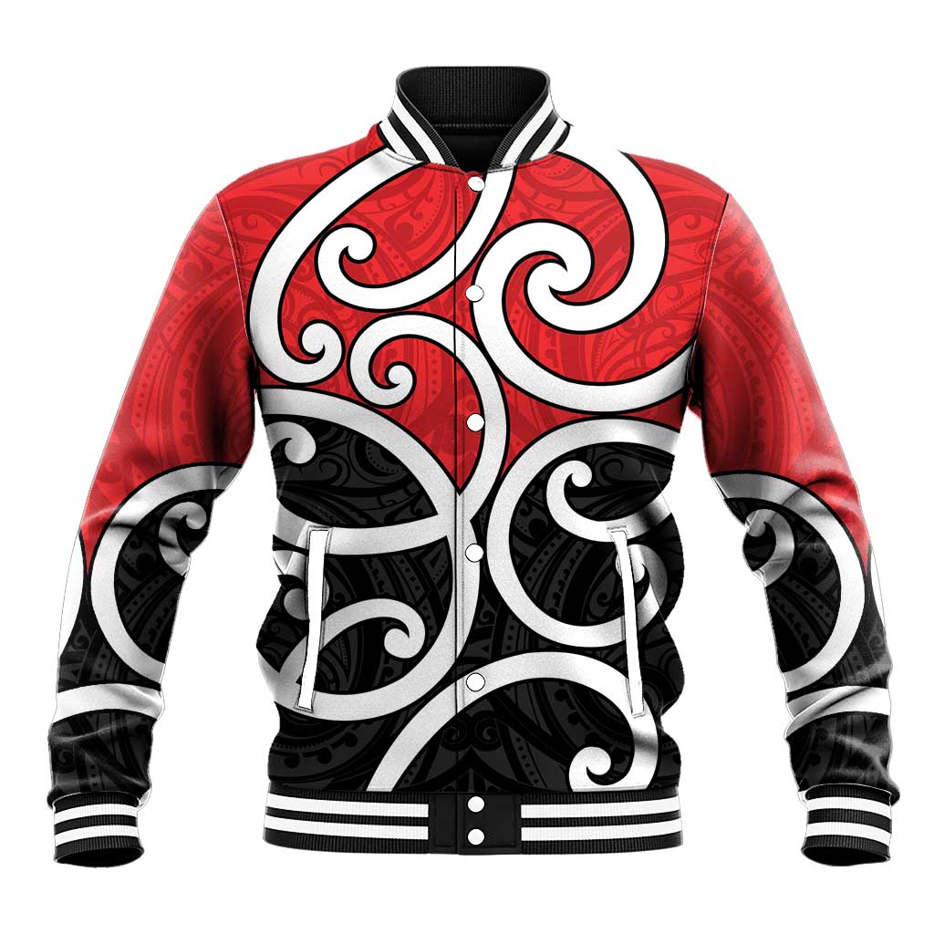 New Zealand Baseball Jacket Maori Koru Tino Rangatiratanga Color - Polynesian Pride