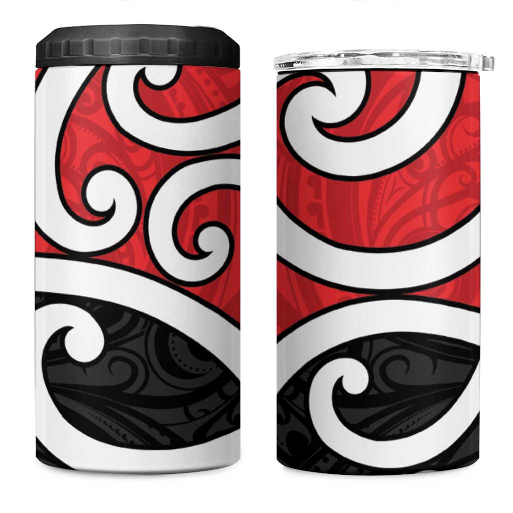 New Zealand 4 in 1 Can Cooler Tumbler Maori Koru Tino Rangatiratanga Color - Polynesian Pride