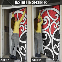 New Zealand Door Cover Maori Koru Tino Rangatiratanga Color - Polynesian Pride