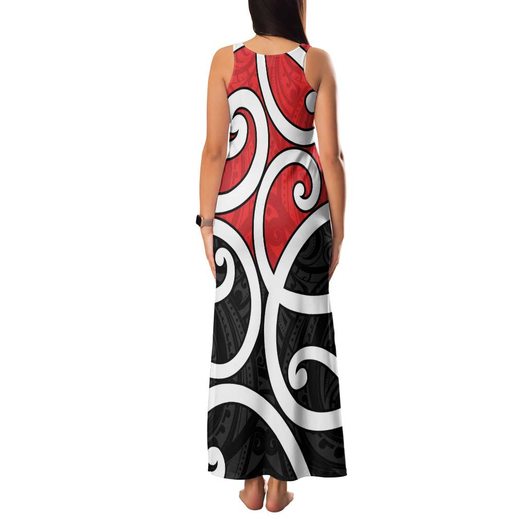New Zealand Family Matching Tank Maxi Dress and Hawaiian Shirt Maori Koru Tino Rangatiratanga Color - Polynesian Pride