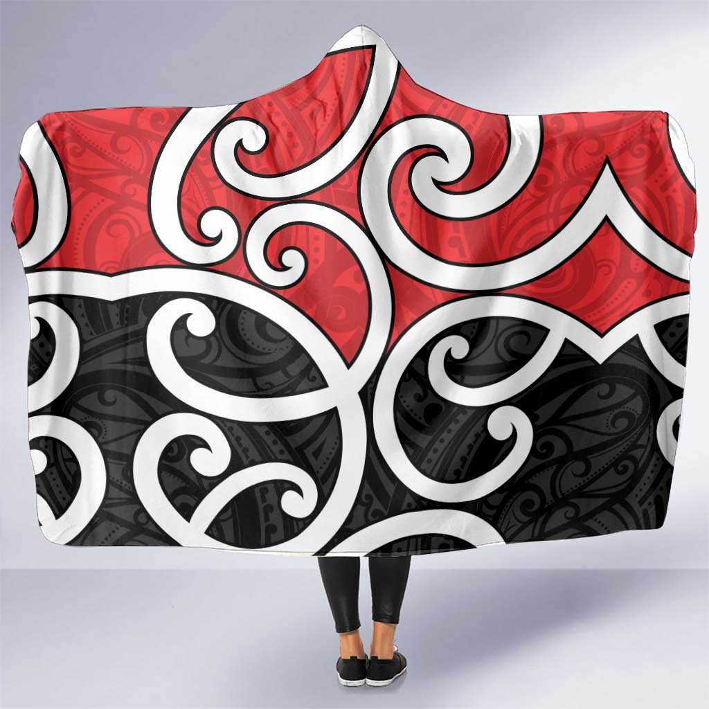 New Zealand Hooded Blanket Maori Koru Tino Rangatiratanga Color - Polynesian Pride