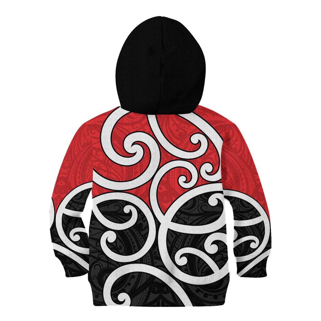 New Zealand Kid Hoodie Maori Koru Tino Rangatiratanga Color - Polynesian Pride