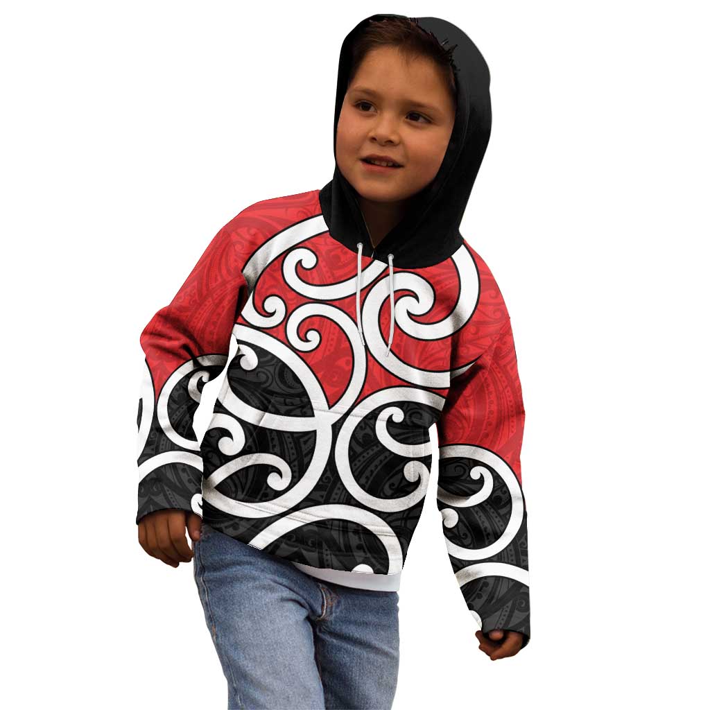 New Zealand Kid Hoodie Maori Koru Tino Rangatiratanga Color - Polynesian Pride