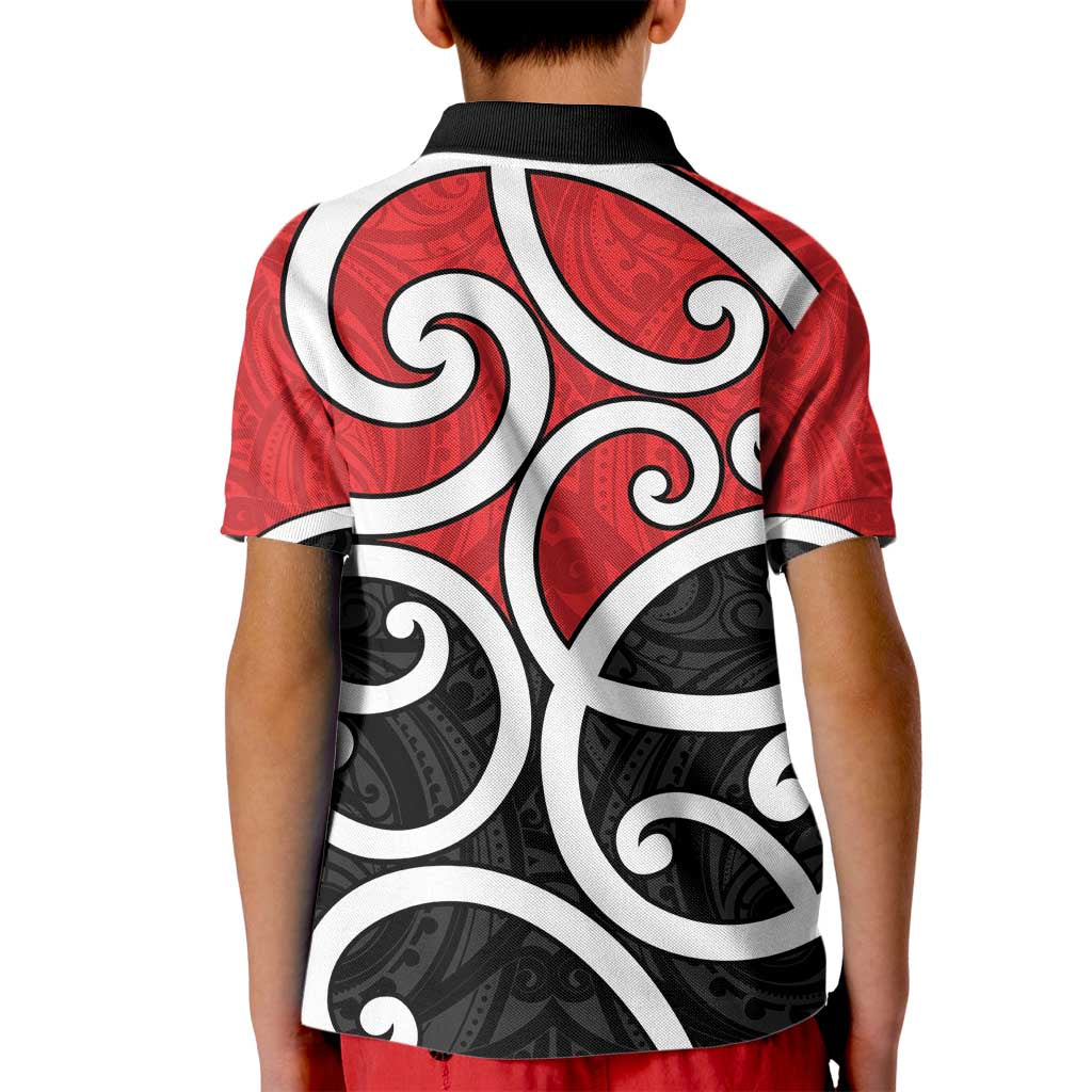 New Zealand Kid Polo Shirt Maori Koru Tino Rangatiratanga Color - Polynesian Pride