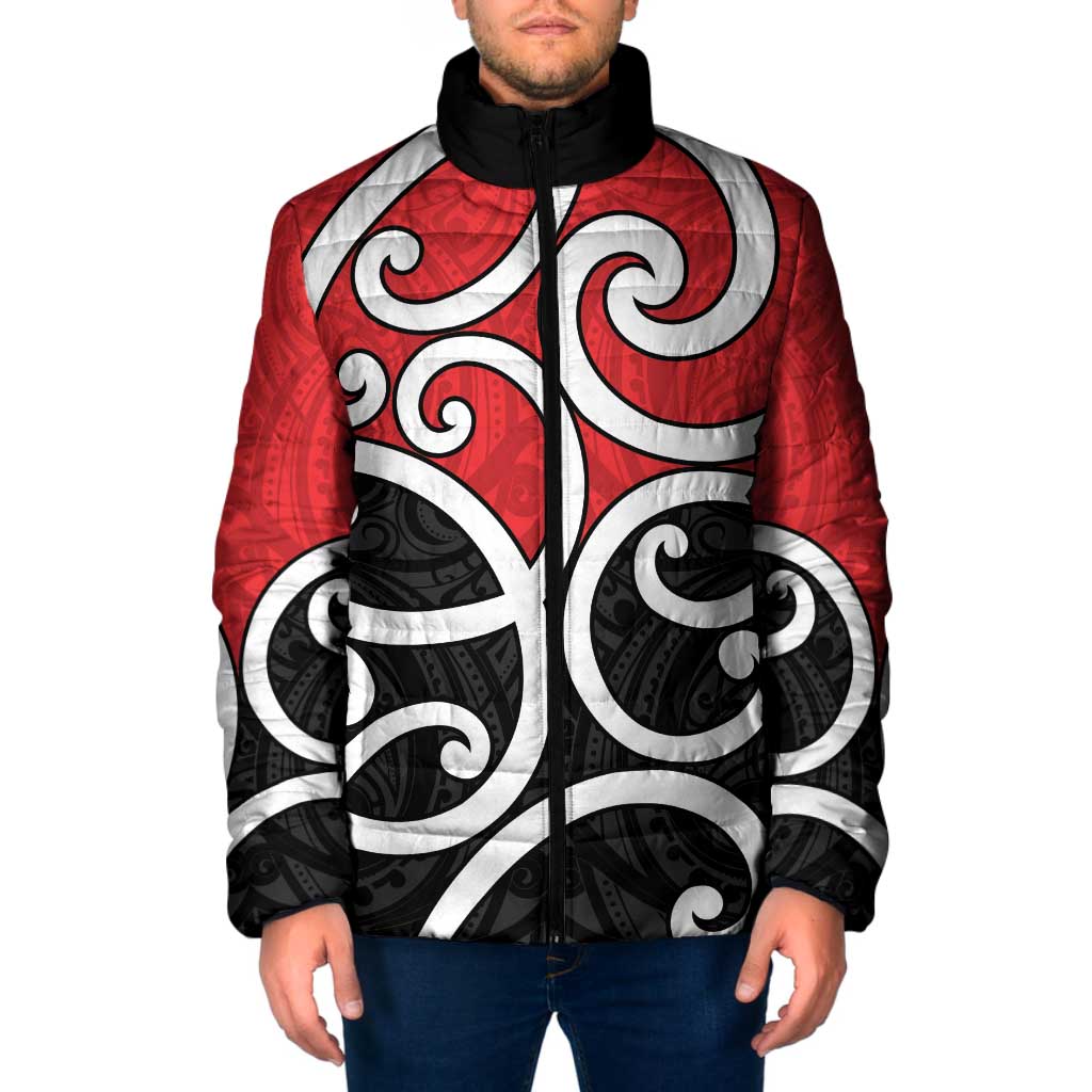 New Zealand Padded Jacket Maori Koru Tino Rangatiratanga Color - Polynesian Pride