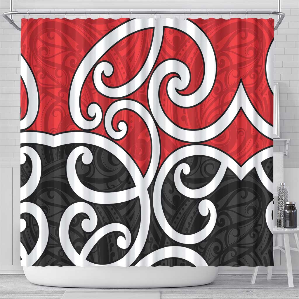 New Zealand Shower Curtain Maori Koru Tino Rangatiratanga Color - Polynesian Pride
