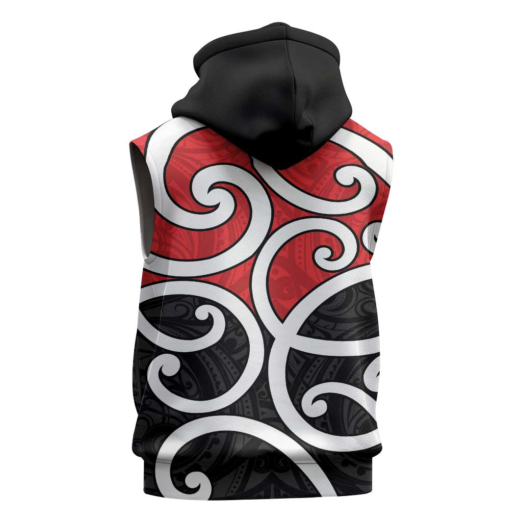 New Zealand Sleeveless Hoodie Maori Koru Tino Rangatiratanga Color - Polynesian Pride