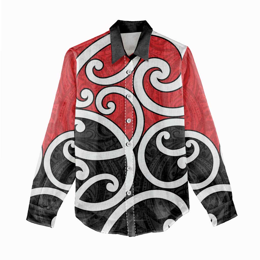New Zealand Women Casual Shirt Maori Koru Tino Rangatiratanga Color LT14 - Polynesian Pride