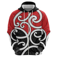 New Zealand Zip Hoodie Maori Koru Tino Rangatiratanga Color - Polynesian Pride
