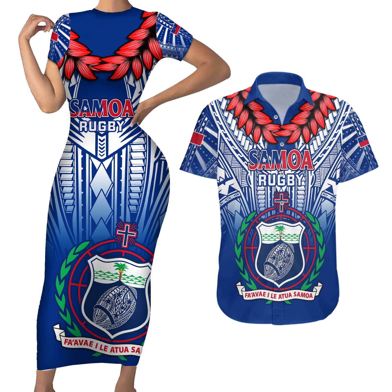 samoa-rugby-couples-matching-short-sleeve-bodycon-dress-and-hawaiian-shirt-2023-go-manu-samoa-with-ula-fala-style