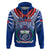 Custom Samoa Rugby Hoodie 2023 Go Manu Samoa With Ula Fala Style LT14 Pullover Hoodie Blue - Polynesian Pride