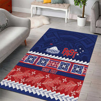 Personalised FAST Samoa Siapo Area Rug Teuila Flowers Samoan Pattern LT14 - Polynesian Pride