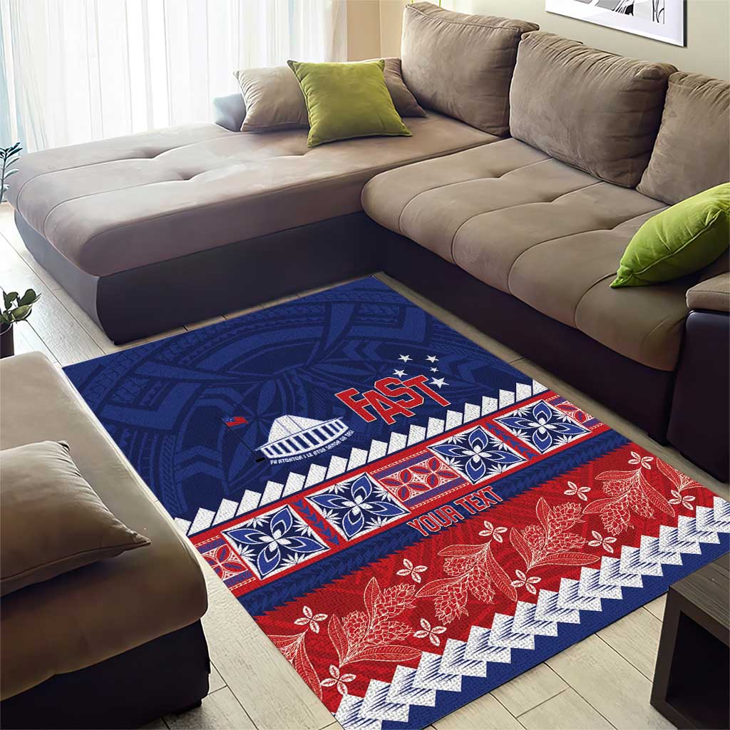 Personalised FAST Samoa Siapo Area Rug Teuila Flowers Samoan Pattern LT14 - Polynesian Pride
