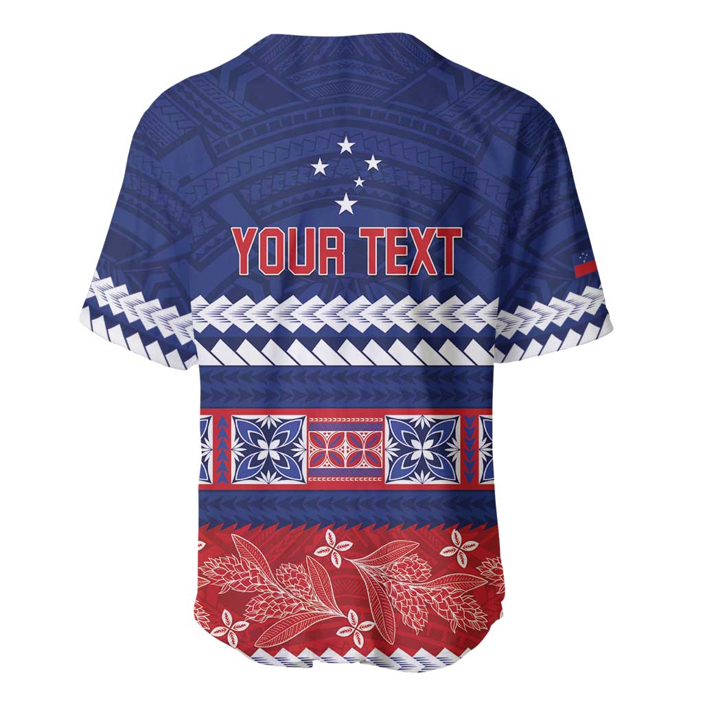 Personalised FAST Samoa Siapo Baseball Jersey Teuila Flowers Samoan Pattern LT14 - Polynesian Pride