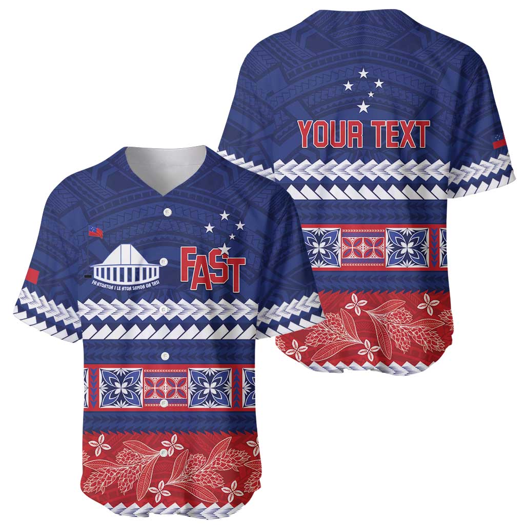 Personalised FAST Samoa Siapo Baseball Jersey Teuila Flowers Samoan Pattern LT14 - Polynesian Pride