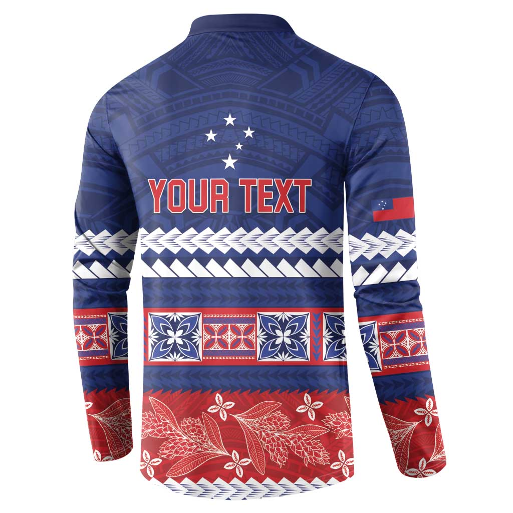 Personalised FAST Samoa Siapo Button Sweatshirt Teuila Flowers Samoan Pattern LT14 - Polynesian Pride