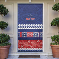Personalised FAST Samoa Siapo Door Cover Teuila Flowers Samoan Pattern - Polynesian Pride