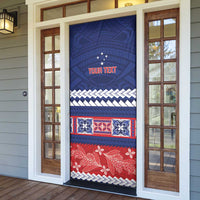 Personalised FAST Samoa Siapo Door Cover Teuila Flowers Samoan Pattern - Polynesian Pride