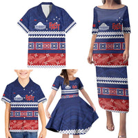 Personalised FAST Samoa Siapo Family Matching Puletasi and Hawaiian Shirt Teuila Flowers Samoan Pattern - Polynesian Pride
