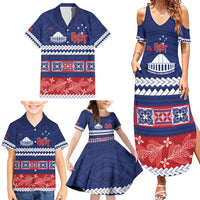 Personalised FAST Samoa Siapo Family Matching Summer Maxi Dress and Hawaiian Shirt Teuila Flowers Samoan Pattern - Polynesian Pride